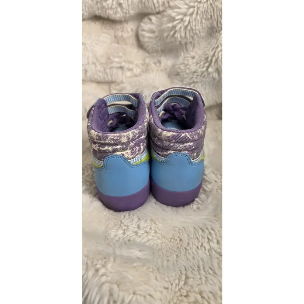 Reebok Freestyle Hi Classic Blue Bomb Neon Kids Girls Sneakers Size 5 Retro 80s